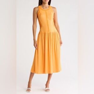 Joie Vale Sleeveless Crochet Trim Midi Dress Orange Size 2